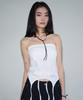 SIS A String Deform Layered Skirt Top [Ivory]