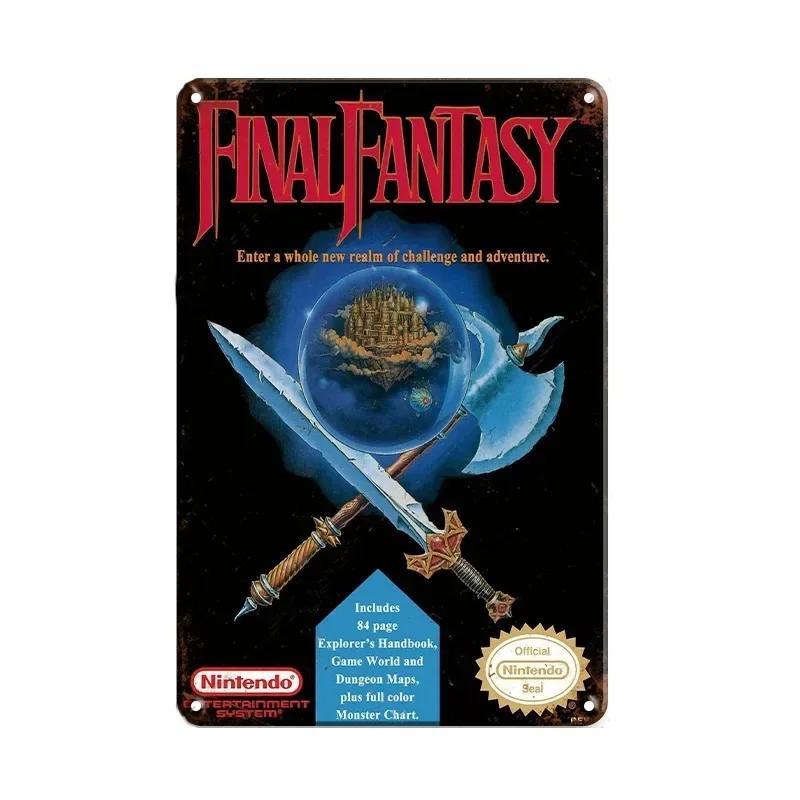 Metal Tin Poster Video Game Retro Metal Tin Sign Plaque Poster for Bar Club Wall Decor Retro Home Vintage Wall Plate Pendant