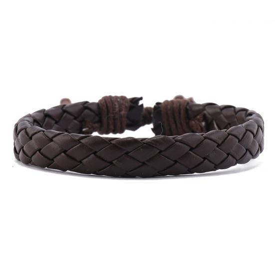 6 Pcs Braided Bracelet Set Different Shapes Wooden Bead Decor Peacock Feather Pendant Retro Ethnic Style