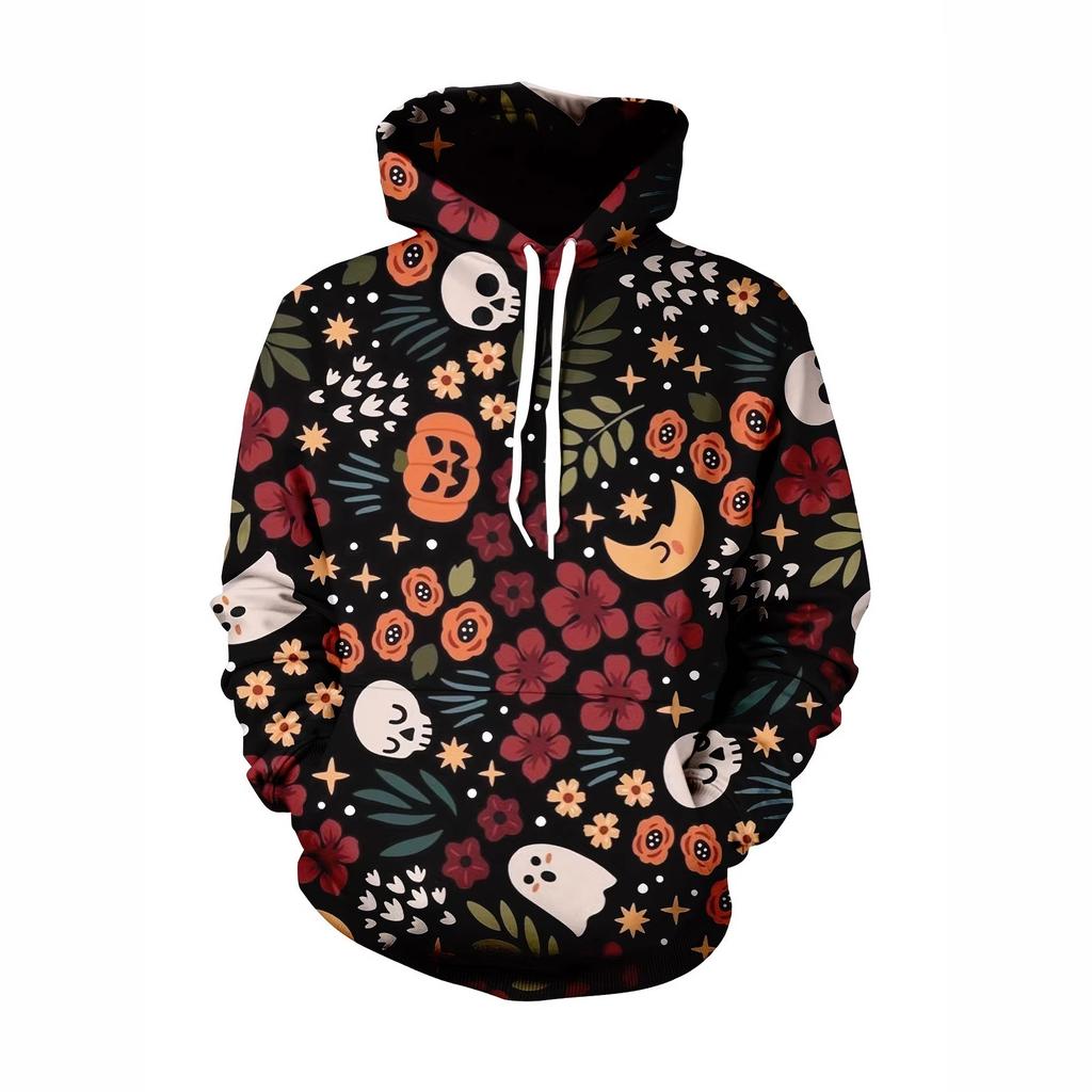 Autumn and Winter Men's Halloween Pixie 3D Printed Hooded Comfortable and Breathable Hoodies & Sweatshirts (men’s)