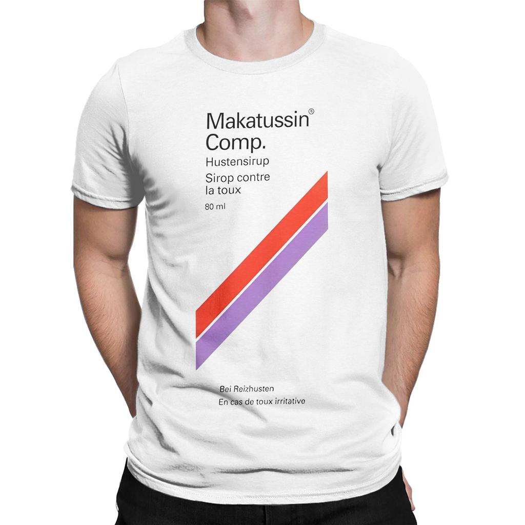 Men T-Shirts Makatussin Comp 80ml Label Vintage Cotton Tee Shirt Short Sleeve Funny T Shirts Crewneck Clothes Summer