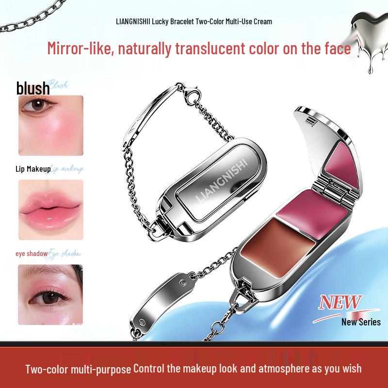 Lucky Bracelet Multi-use Cream: Bicolor Lipstick, Palette Mirror Gloss & Blush for Lips & Cheeks - Best Seller