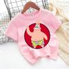 SpongeBob TShirt for Kids Cartoon Design Round Neck for Boys and Girls Cotton Casual Streetwear Short Sleeve Kids Tops
