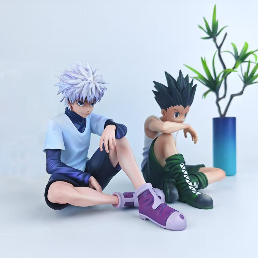 Anime Killua Zoldyck Figure Action GON · FREECSS Figure 12cm Sitting Pendant Collectible Model Figurine PVC Toy Model Gifts Toys