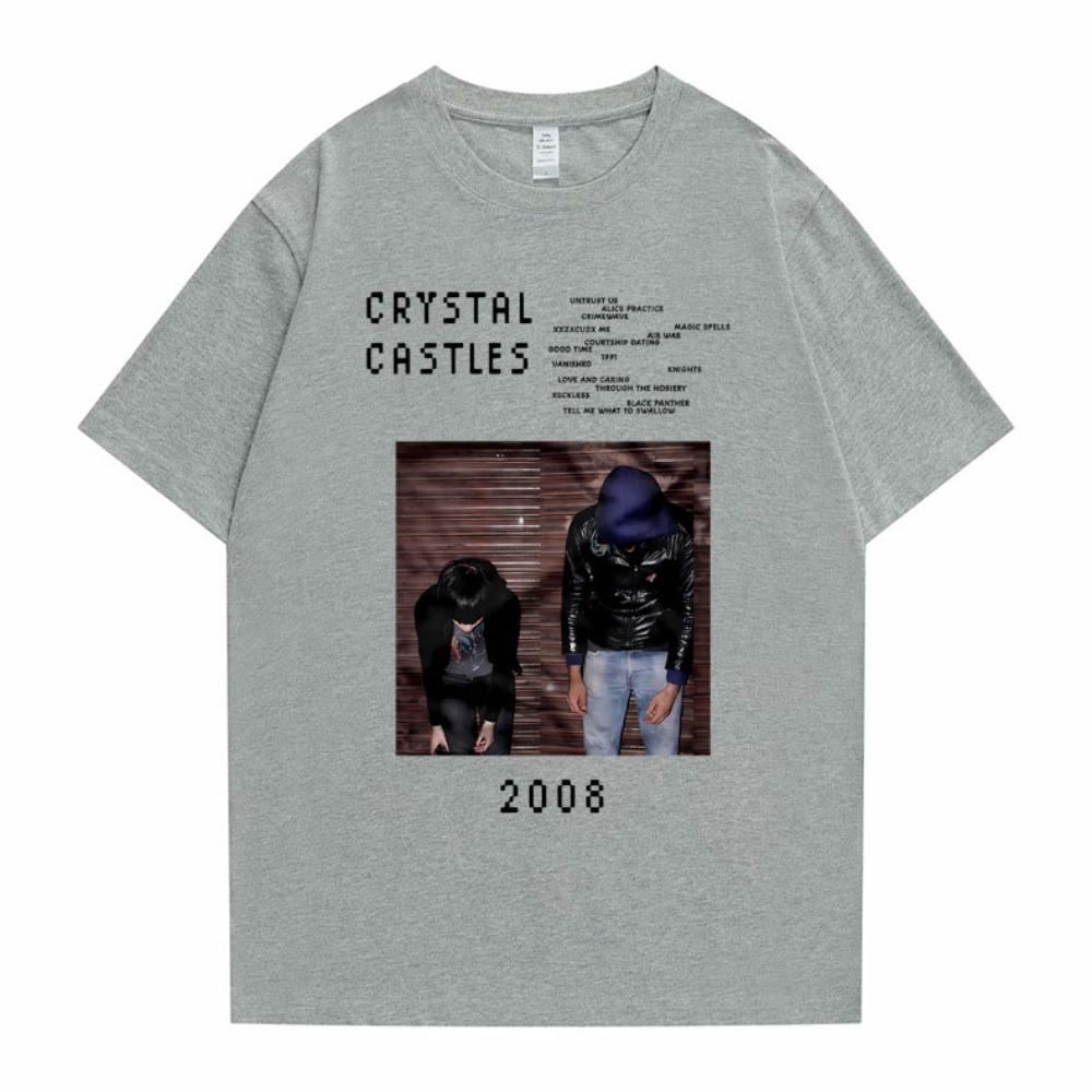 T-shirt Grafiche Crystal Castles Uomo Gothic Music Band T-shirt Unisex Vintage T-shirt Unisex Donna T-shirt Donna Harajuku