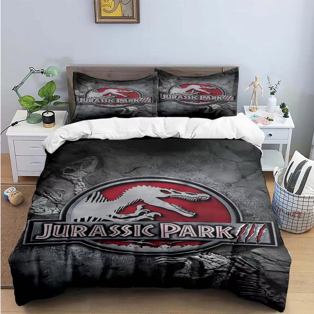 Mode 3D Dinosaur J-Jurassic Park Tryck Sängkläder Sängförsörjningsset Påslakan Sängöverkastset Sängklädesset Lyxgåva