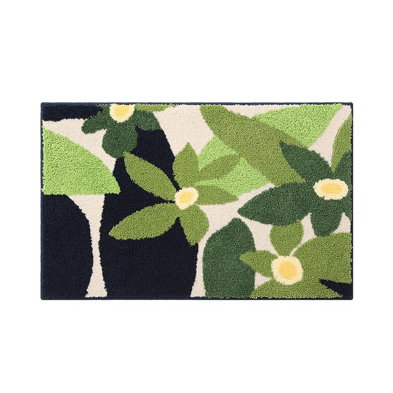 Dopaminessen Moss Flocking Bathroom Non-slip Mat Absorbent Floor Mat Door Mat Non-slip Floor Mat Bedroom Rug