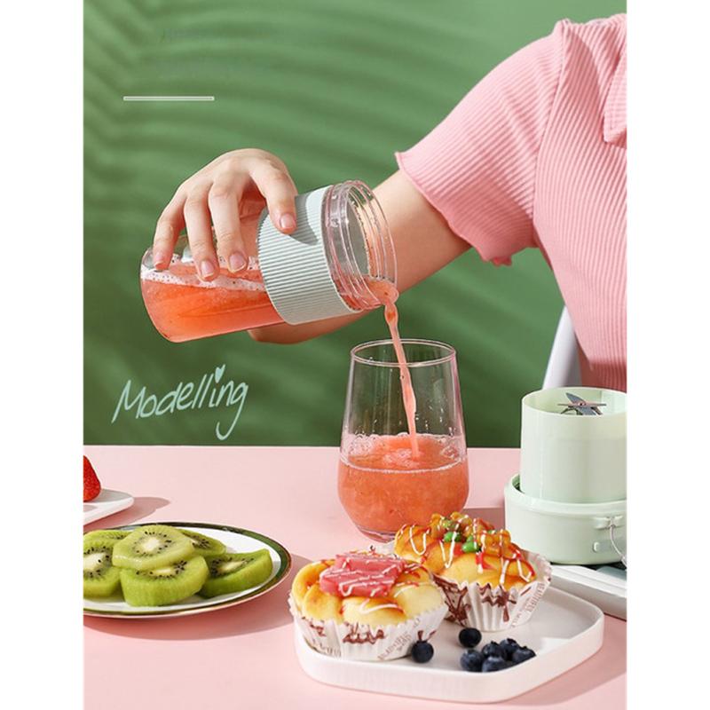 350ML Mini Home Electric Juicer Bærbar USB-lading med halmjuicekopp fruktmaskin