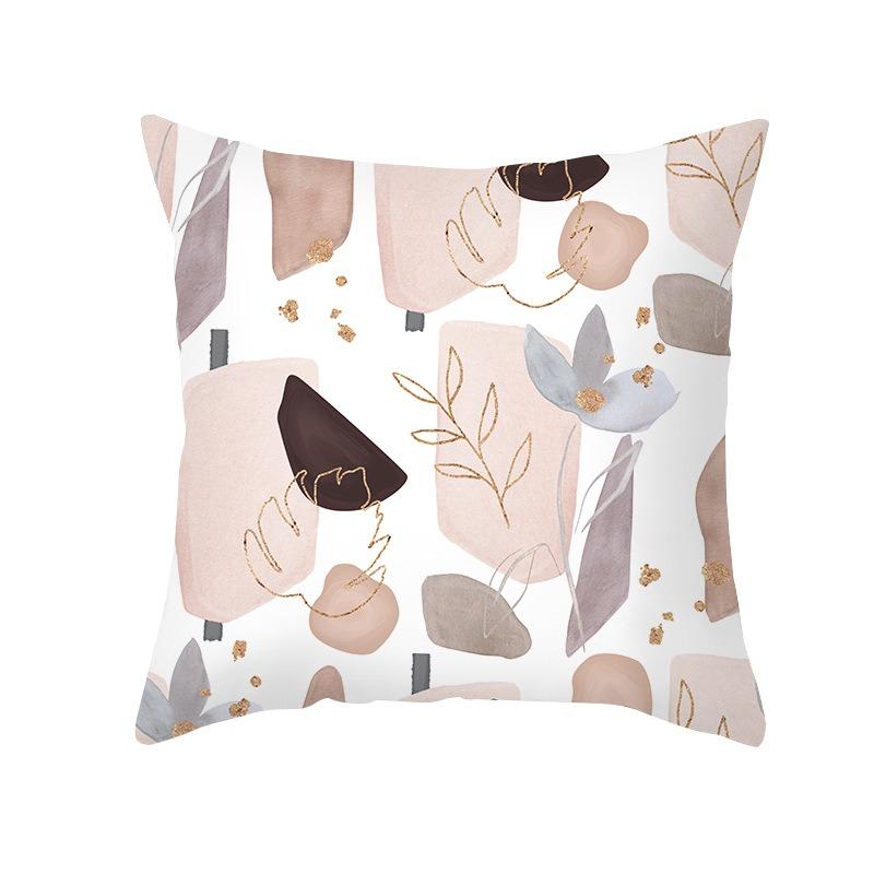 Illustration Style Simple Floral Geometric Print Cover Car Sofa Cushion Cover Luxury Home Decoration Cushion Cover