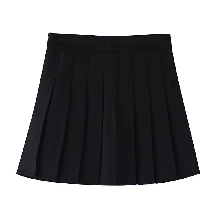 Women's High Waist A Line Pleated Mini Skirt Non Stretch Solid Color JK School Uniform Skirt Spring Sweet Elegant Casual Short Skirt