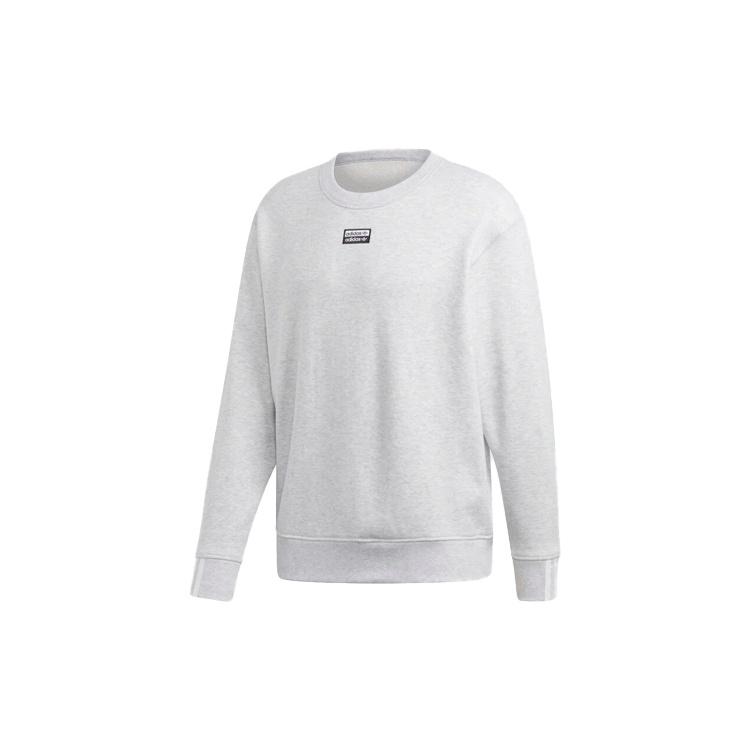 adidas originals Logo Round Neck Pullover Gray Men s ED7229 L