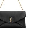 Saint Laurent Cassandra Brand Logo Antique Bronze Hardware Lambskin Envelope Clutch Handbag Women Handbags Black 841702-AACYT-1000