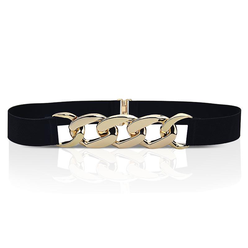 Women's Elastic Metal Chain Waist Belt - Versatile Body Shaper for Suits & Coats
