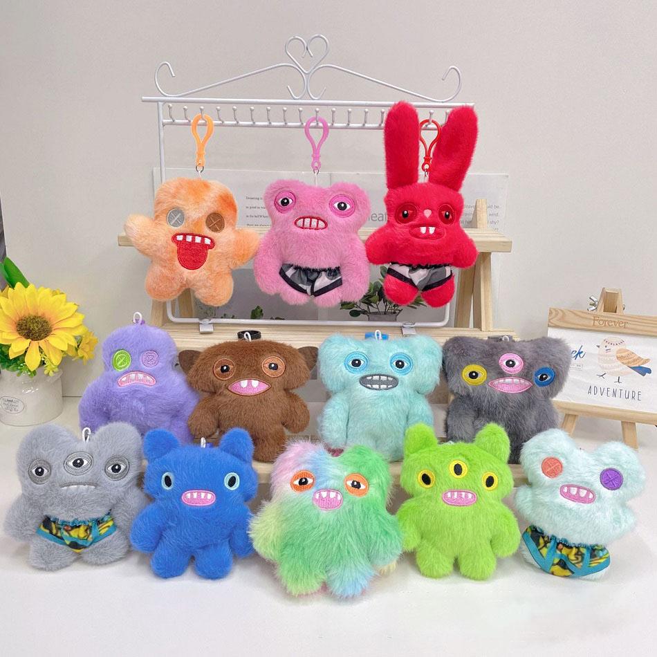 Cartoon 10cm Fuggler Plush Funny Ugly Teeth Monster Beach Resort Series Plushies Squirm Crazy Rabbit Stuffed Funny Doll Gifts