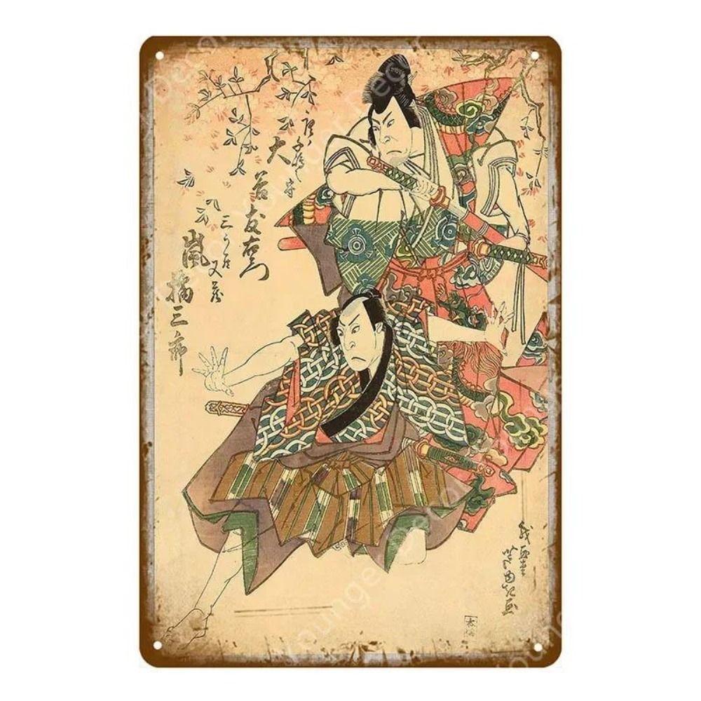 Metal Poster Japanese Ukiyo-e Retro Wall Art Vintage Home Bar Cafe Decor