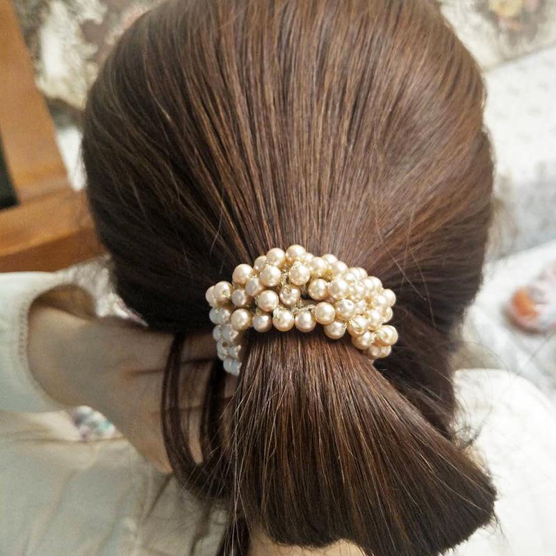 Perlen Haargummi - Blumiges Elastisches Band für Mädchen