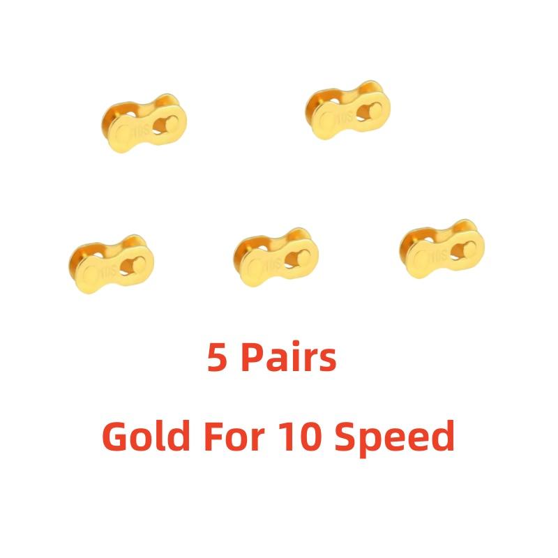 

5 Pair Gold Colour Bicycle Chain Quick Link for 6/7/8/9/10/11/12 Speed Bike Chains Road Mountain Cycling Parts