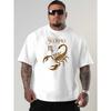 European Size Scorpio Large Size Men's T-shirts Versatile Round Neck Printed T-shirts, Street Fashion Outfits, Suitable for Basketball, Gym, Essential