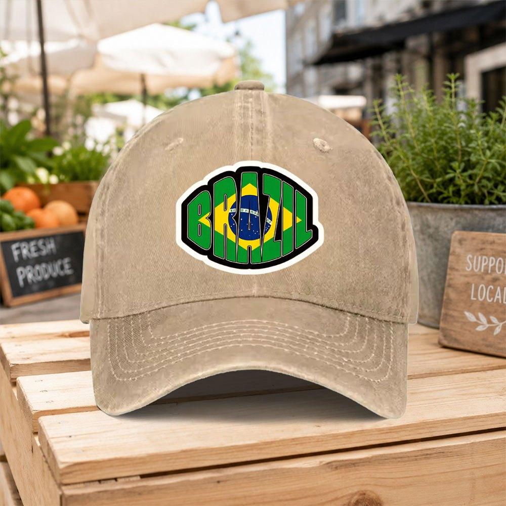 Brazil Flag Baseball Cap  Lightweight Duckbill Hat with Hook  Loop Unisex for Unisex Women Brazilian National Colors