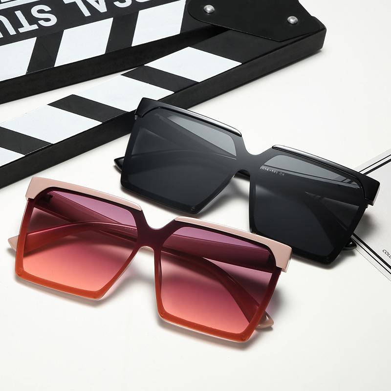 Lightweight Comfortable Durable High Quality Retro High End Stylish Oversized Square Shaped Female Women Men Sun Glasses