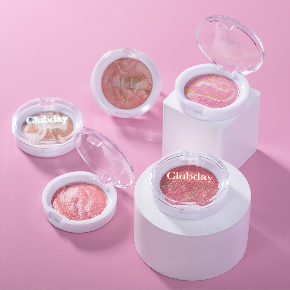 5 Colors Blush Palette Pearlescent Brightening Powder Cheek Tint Blusher Contour Shimmer Highlighter Palette Face Rouge Makeup