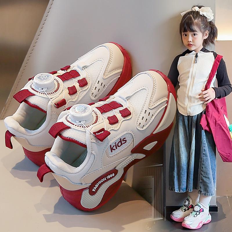 

2025 autumn new children s sports shoes boys and girls mesh breathable lightweight running shoes students casual classmates 37 бордовый