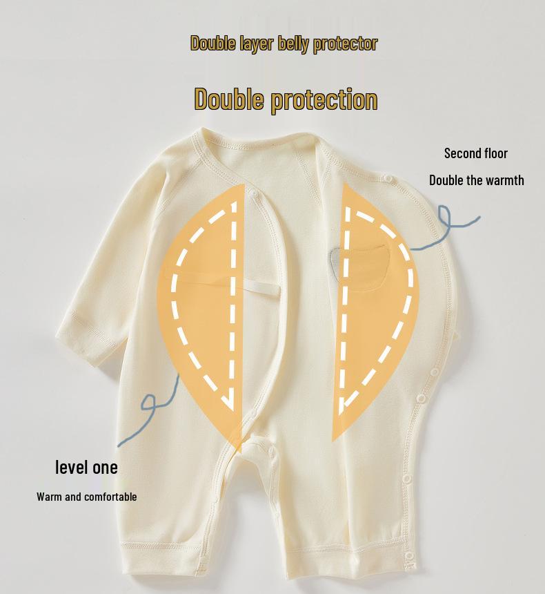 Unisex Pure Cotton Boneless Romper for Newborns, Suitable for Spring & Autumn (0-6 Months)