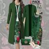 Large Size Women's Elegant Suit Solid Color Long-sleeved Cardigan Jacket Hip-wrapped Sleeveless Retro Dress Hot-selling Two-piece Set