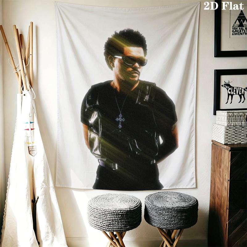 The Weeknd Wall Tapestry Aesthetic Wall Hanging Printed Fabric Blanket Decorative Tapestries for Bedroom Living Room Home Decor