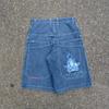 Unisex Y2K Baggy Shorts Vintage American Streetwear Printing Denim Shorts 2000s Hip Hop Men Women Casual Basketball Shorts