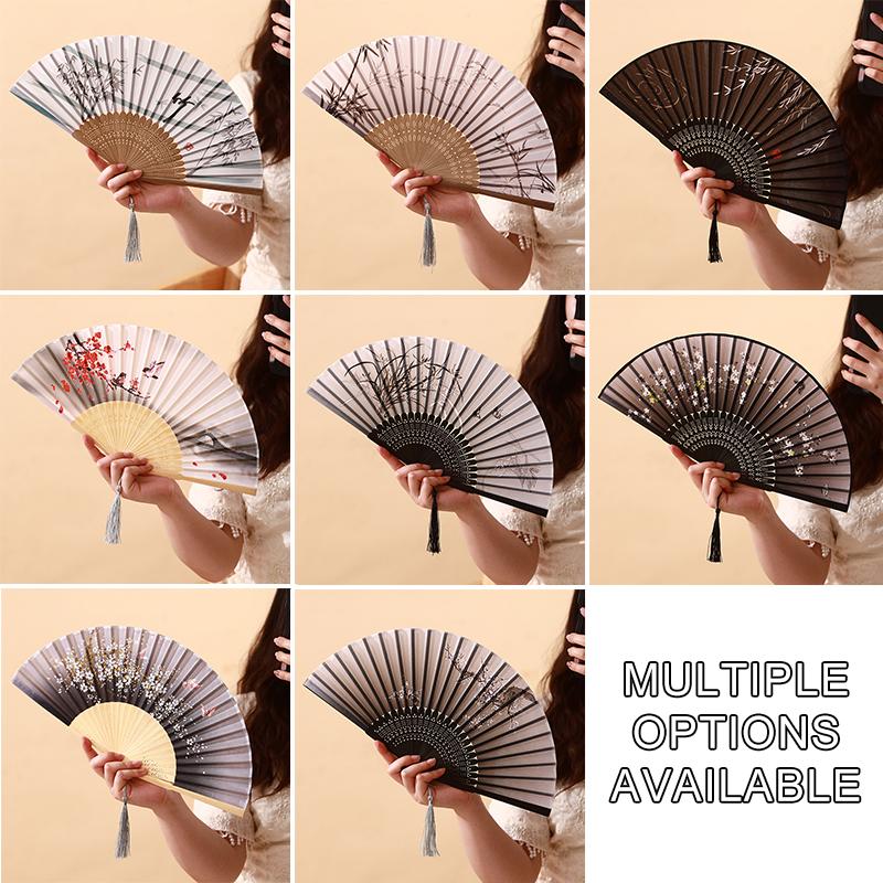 

1 шт., каллиграфия, живопись тушью, веер, летний складной античный стиль, танцевальный элегантный восточный декор