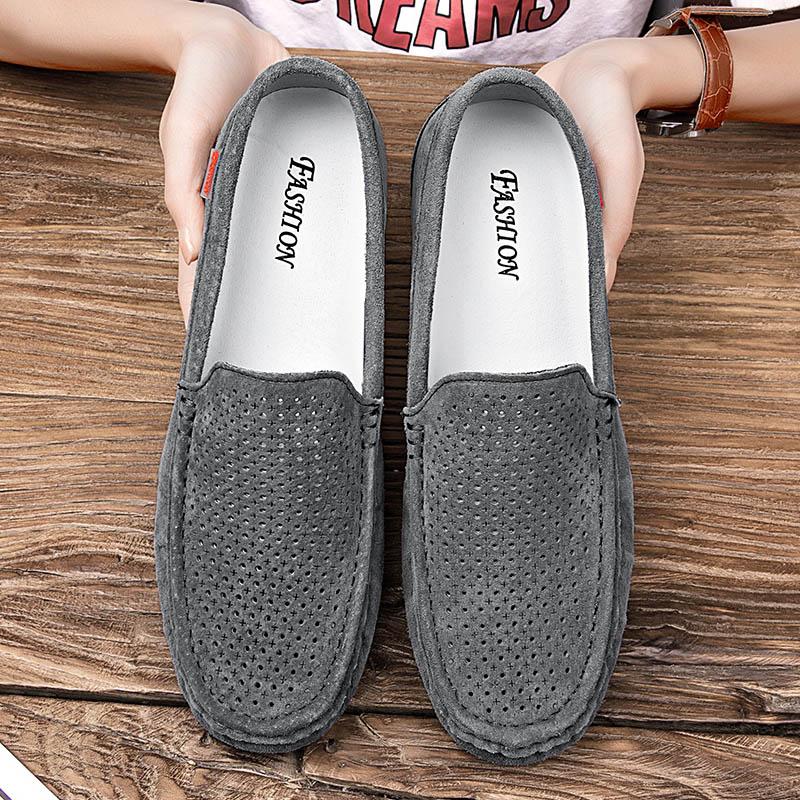 Breathable Casual Leather Mens Shoes Slip On Summer Loafers Hot Sale Driving Shoes Ultra-light Male Moccasins Leisure Walk Flats