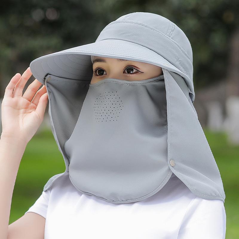 Sommerhut Damen Outdoor Radfahren Sonnenschutz Gesicht Maswide Brim Atmungsaktiv Sonnenschutz Sonnenhüte Casual Sonnenhut Visier UV-Schutz Neu