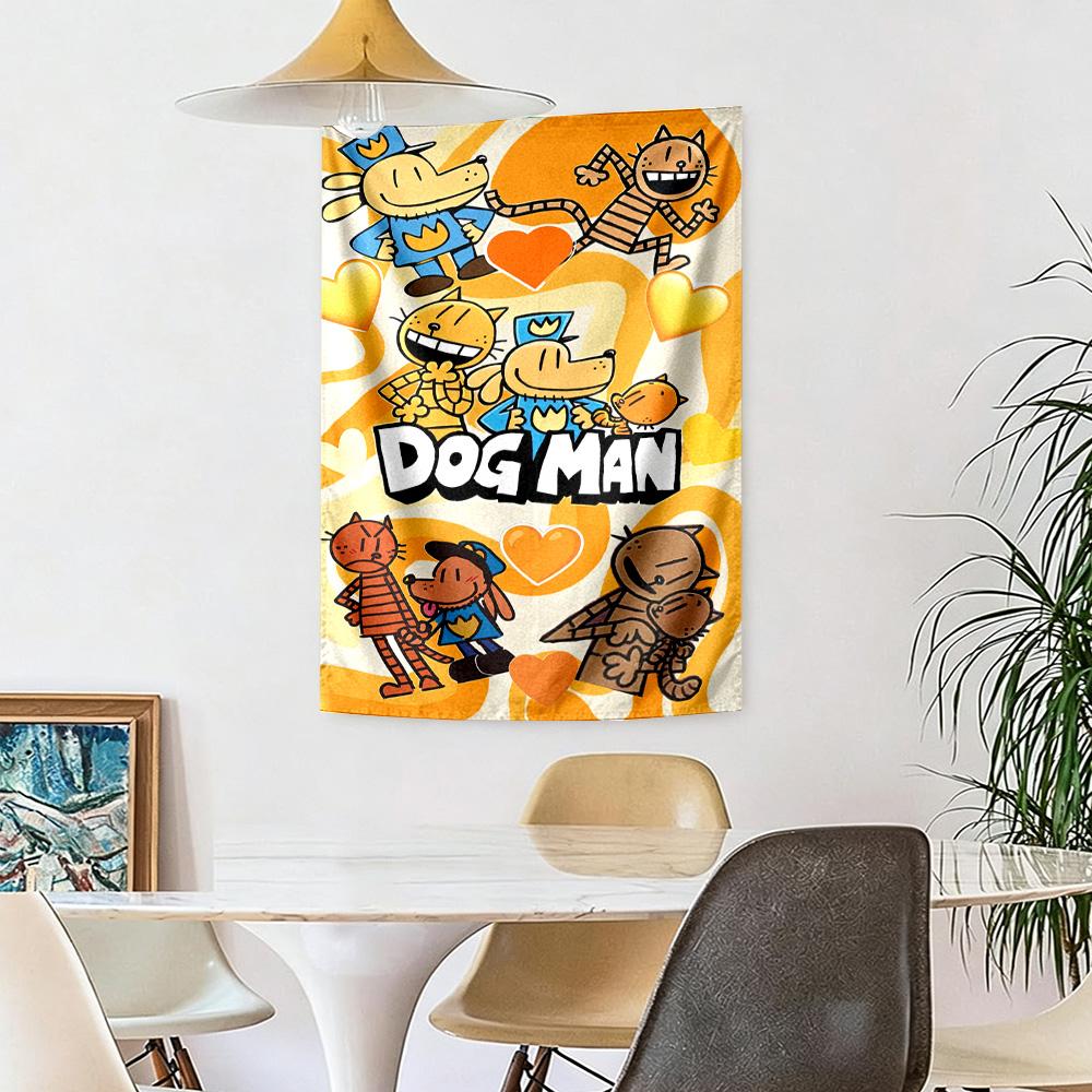 Dog Man Wall Decor Tapestry Art For Pet Memorial Birthdaywedding Party Backdrop Family Gift