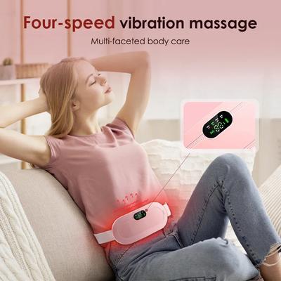 Rechargeable Period Pain Relief Massager for Women Heating Vibrating Belt Menstrual Cramp Soother Warm Palace Belt Gift