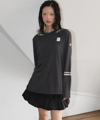NOFFICIALNOFFICE Sailor Collar Print T-Shirt Charcoal