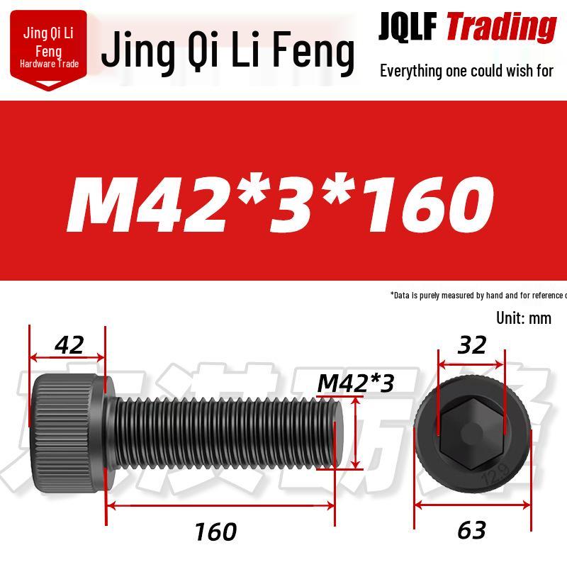 High-Strength Black Hex Socket Head Cap Screw, M8-M48, Fine Thread, Full Thread, Fine Pitch