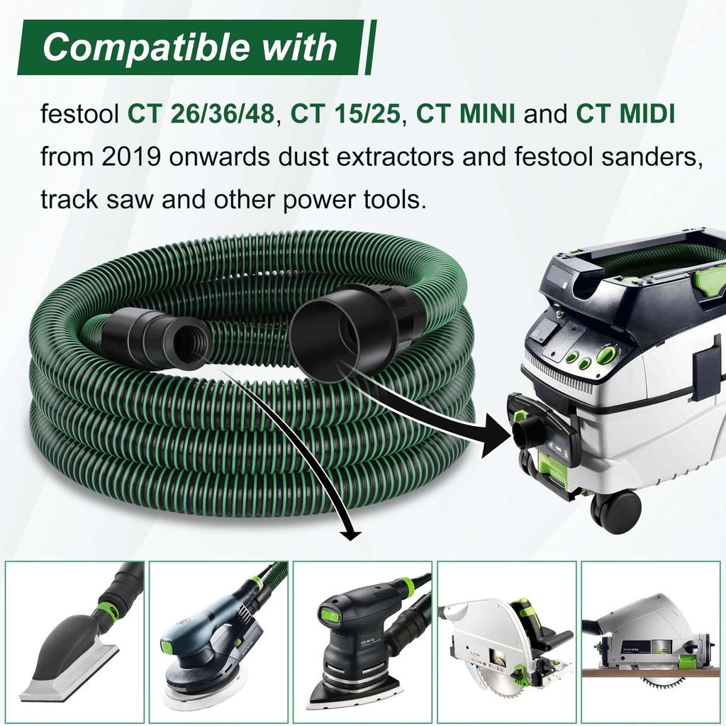 3.5M Hose Applicable Dust Collection Bucket Dust Absorption Pipe for FESTOOL 577158 577159 500677 Electric Vacuum Cleaner