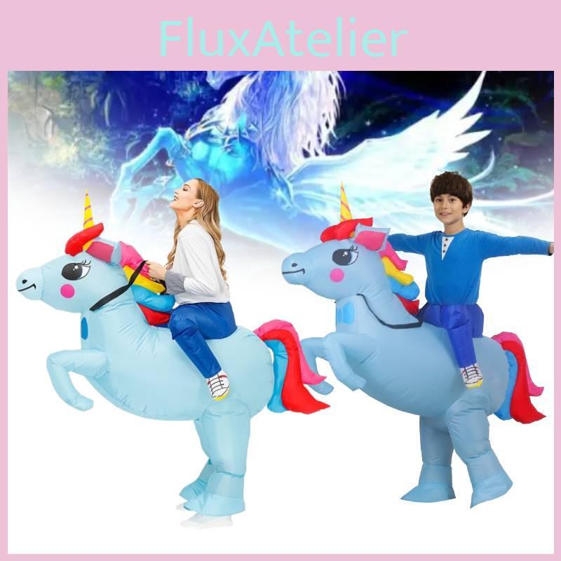 Unicorn Blue Inflatable Costumes Adults Child Christmas Halloween Dress Gift Up