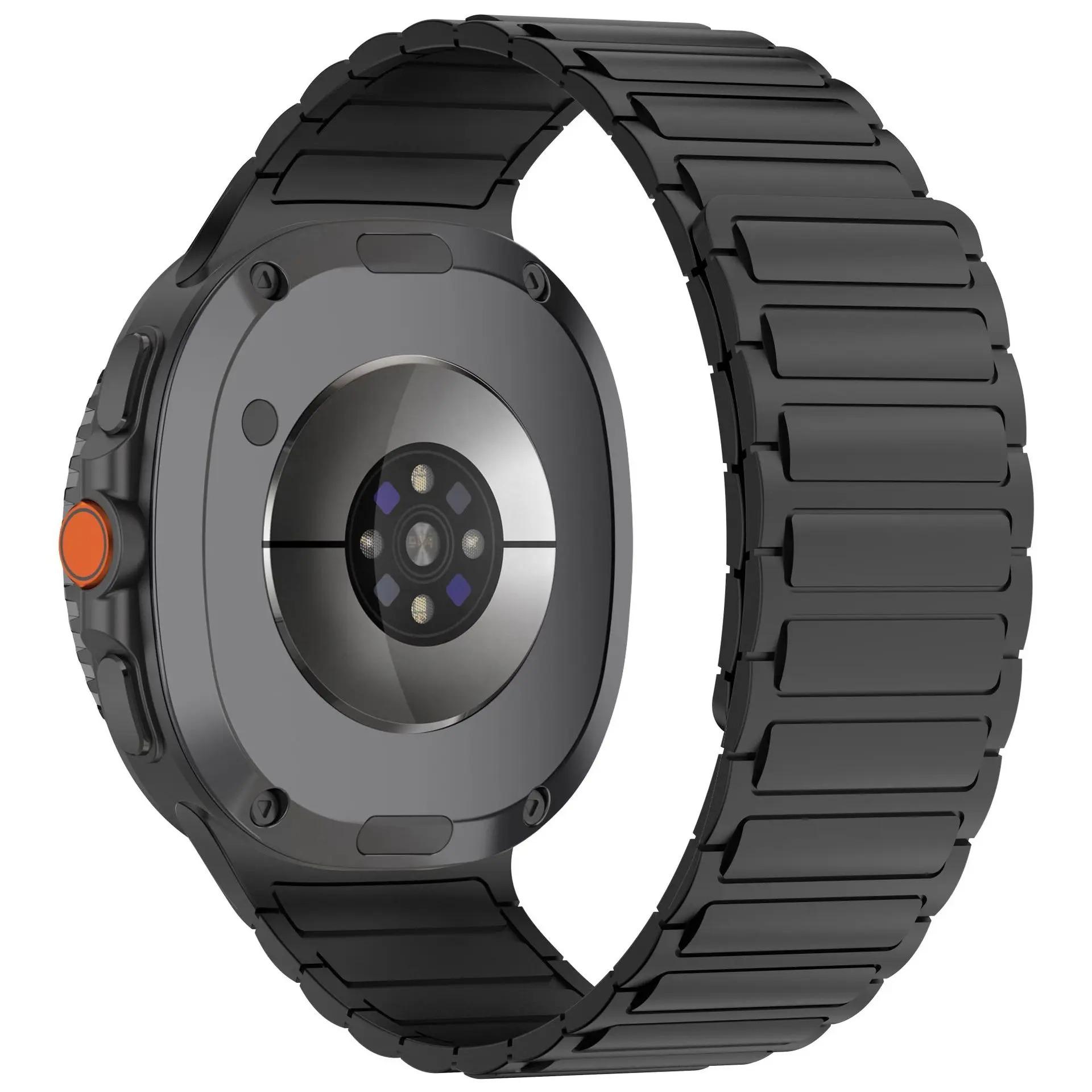 

Силиконовый ремешок для Samsung Galaxy Watch 8/8 Classic 46мм 40мм 44мм Спортивный Магнитный Без зазоров Браслет Наручный ремешок для Galaxy Watch 8 Galaxy Watch 8 40mm чёрный