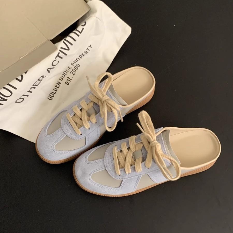 Μπαοτού παντόφλες μισές γυναικείες καλοκαιρινές 2025 νέες ρετρό γερμανικές αθλητικές γυναικείες χοντρές σόλες χωρίς τακούνια και ένα πεντάλ τεμπέλικα παπούτσια