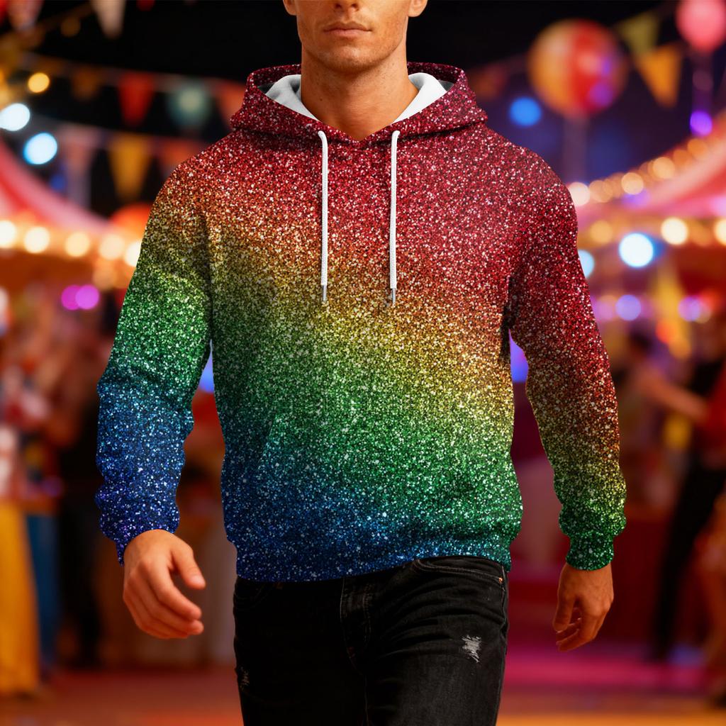 Men's Long-Sleeve Casual Hooded Sweatshirt