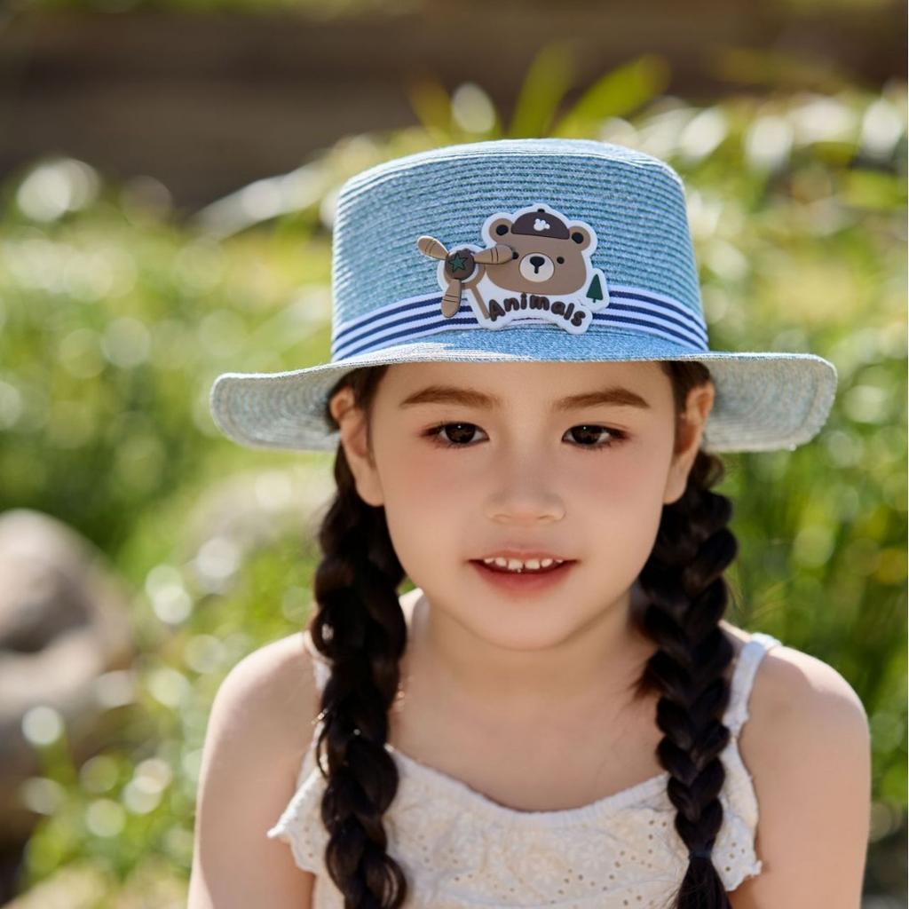 Cartoon Baby Sun Hat Cute Girl Sun Hat Travel Sun Hat Flat Edge Straw Hat Beach Hat