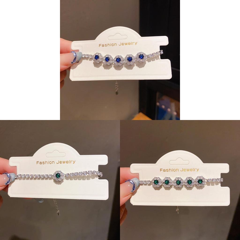 Floral Zirconia Pendant Bracelet For Women Elegant Summer Jewelry Gift For Ladies