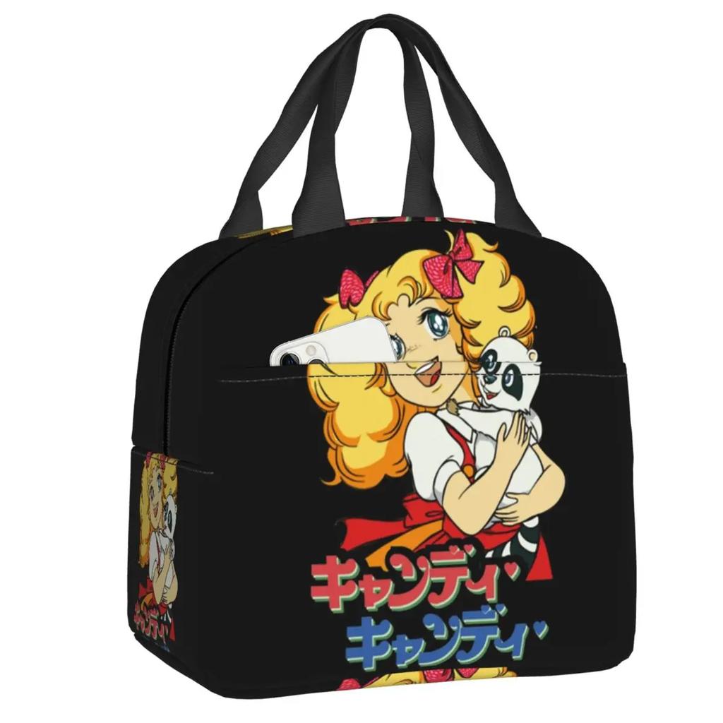 Candy Candy Thermal Insulated Lunch Bags Women Animated Anime Movies Portable Lunch Container School Travel Storage Food Box