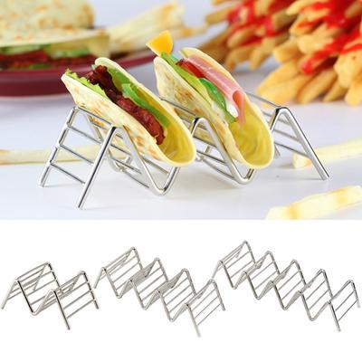 Harte Welle Edelstahl Mexikanisches Essen Rack Ständer Schale Taco Halter