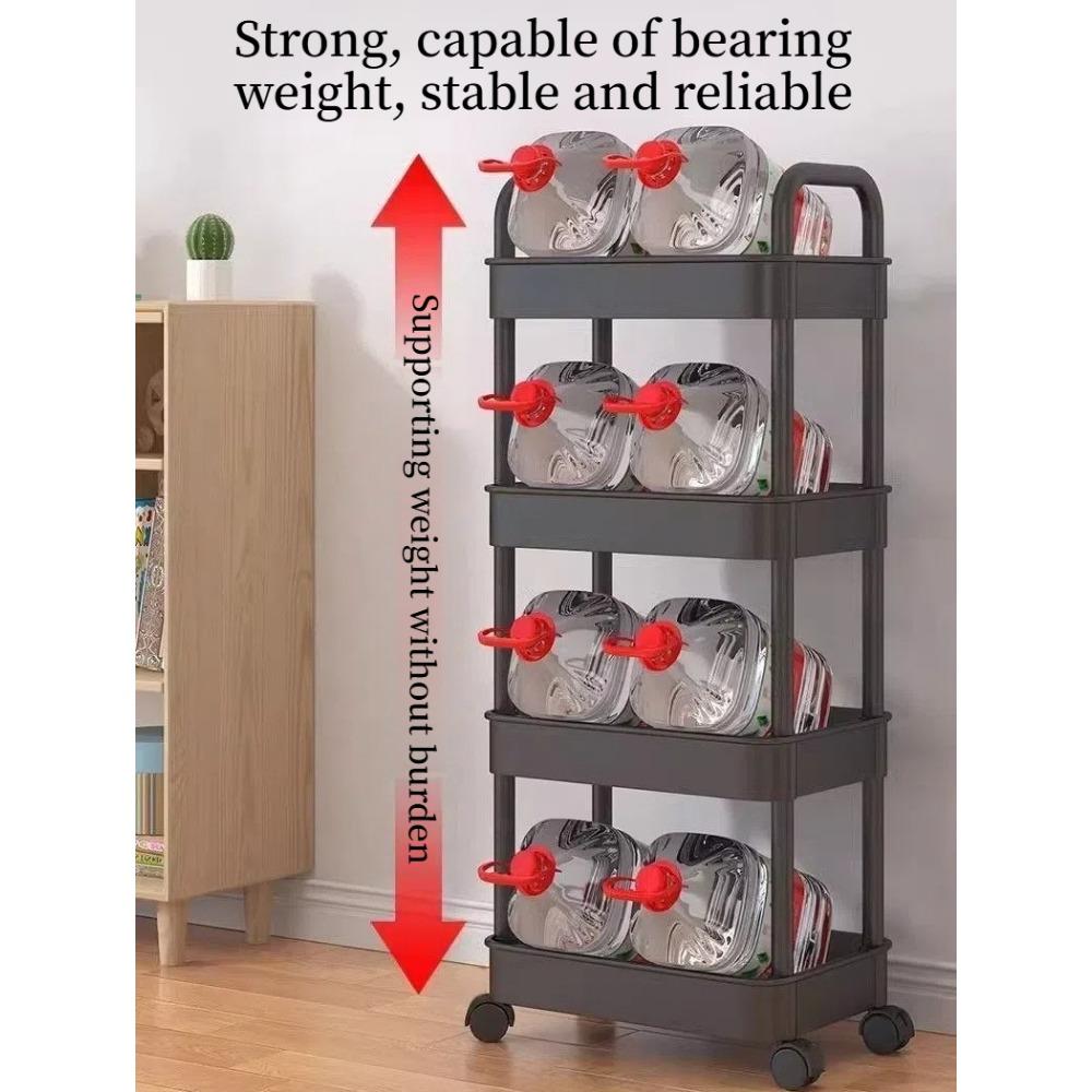 1 Stück 3-stöckiges Küchen-Multifunktionsregal, mobiler Wagen, Boden-zu-Decke-Mehrschicht-Lagerregal, Bücherregal, Snacks, Obst- und Gemüse-Lagerregal