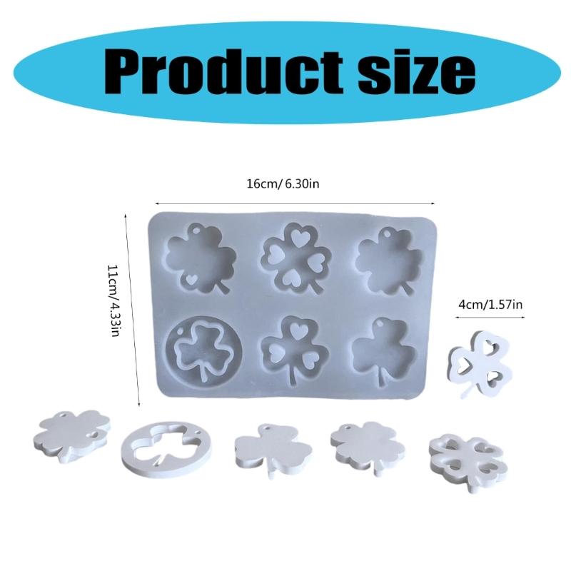 Flexible Pendant Mold Craft Molds Four Leaf Plant Shape Keychain Mould Crafting Accessories Present for Crafting Lover
