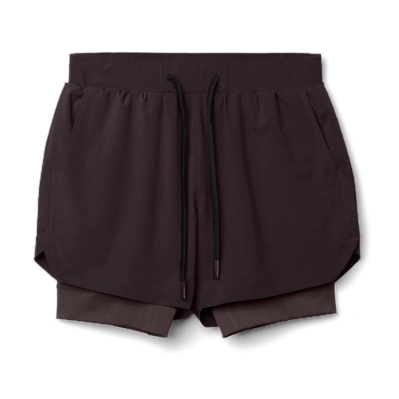 

Men s Double Layer Sports Shorts - Quick-Dry, Sweat-Wicking, Ideal for Running, Basketball, and Fitness Medium