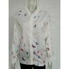 Plus Size Elegant Long Sleeve Ruffle Collar Printed Women's Shirt